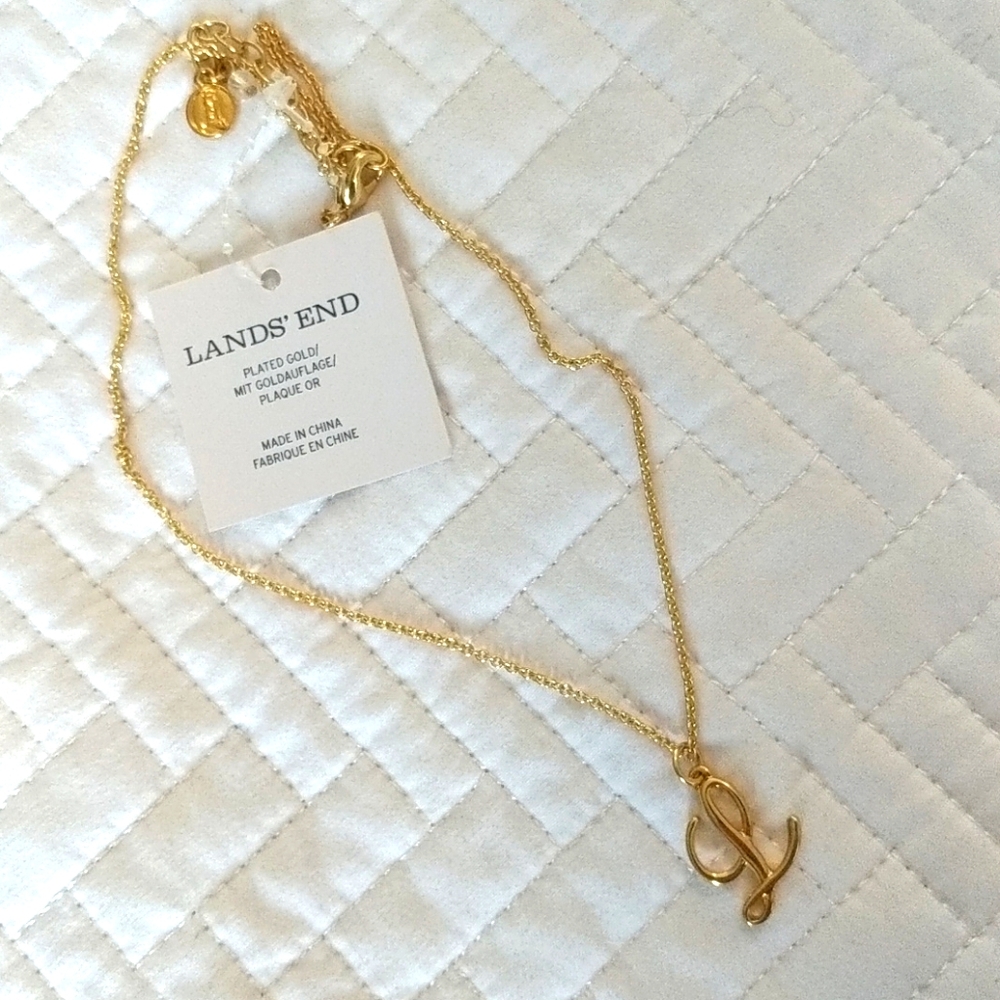 Land End Gold L necklace